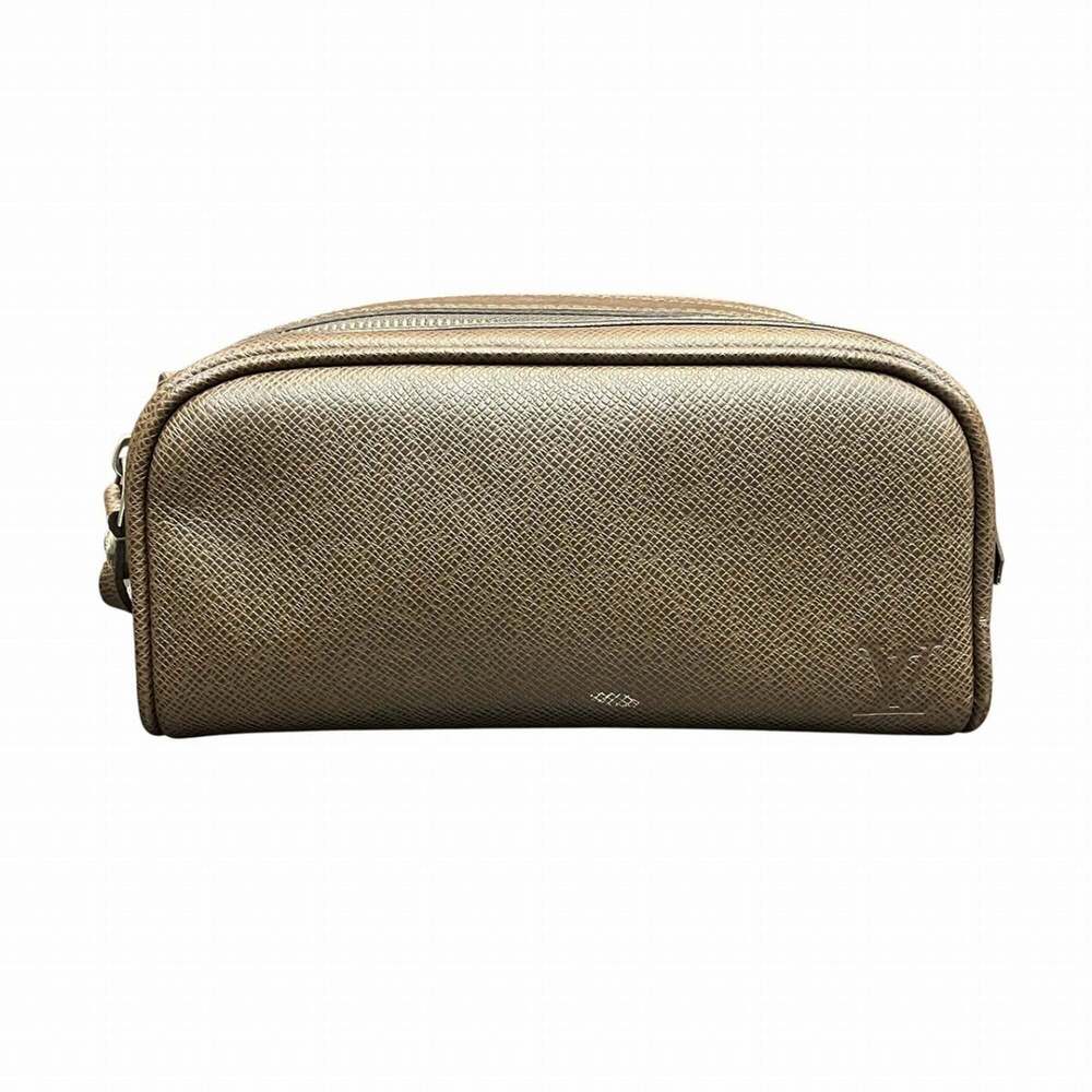 LOUIS VUITTON Brown Leather Clutch Bag